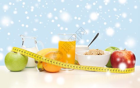 食物,营养,减肥,饮食健康早餐测量磁带图片