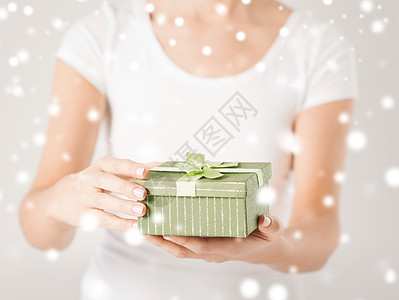 诞节,礼物,庆祝女人手礼品盒图片