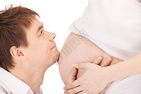 男部孕妇腹部的明亮特写照片图片