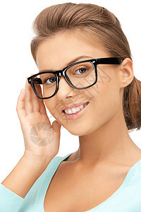 戴眼镜的可爱女人背景图片