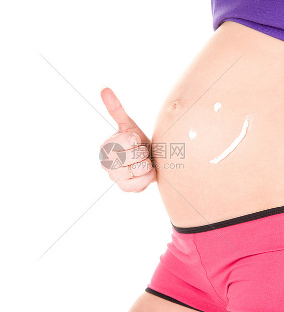 孕妇腹部明亮的特写照片图片