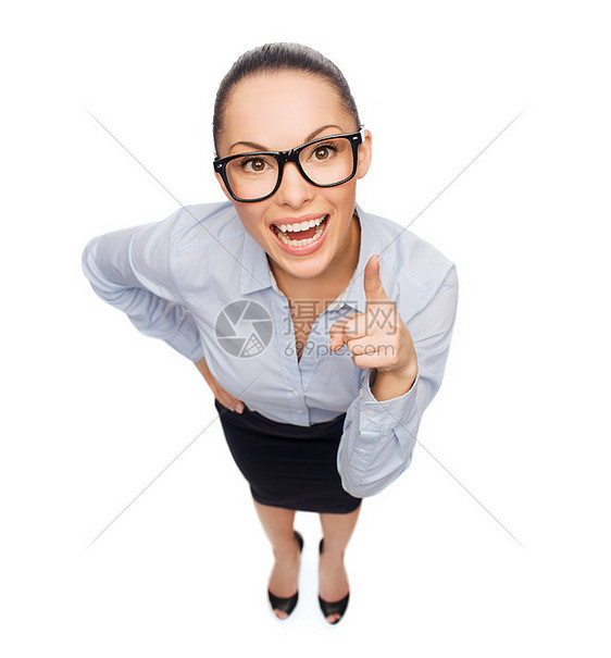 商业情感微笑的女商人竖手指图片