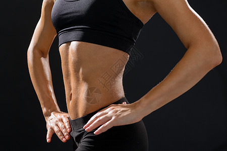 健身饮食美丽的运动女腹肌运动服高清图片下载 正版图片 摄图网