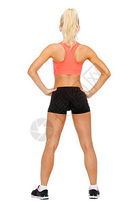 健身,运动饮食美丽的运动女人穿着运动服后图片