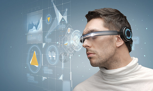 未来,技术,商业人的人未来主义眼镜图片