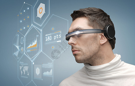 未来,技术,商业人的人未来主义眼镜图片