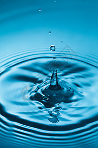 蓝色水滴特写,抽象背景图片