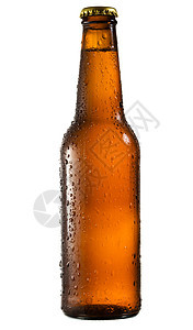 白色背景上分离的啤酒瓶图片