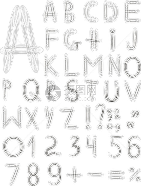 黑色背景上的原始灰色字体