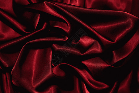 红色丝绸特写的纹理高清图片
