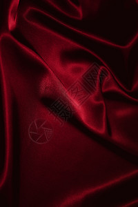 红色丝绸特写的纹理高清图片