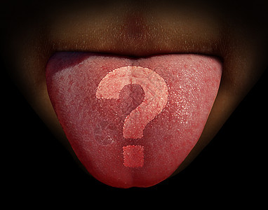 舌头上的问号创意图图片