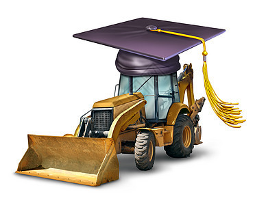 建筑学校工业机械设备培训,推土机戴毕业帽砂浆板,建筑结构专业发展的标志图片