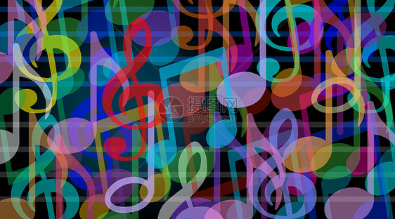 音乐背景音乐艺术符号旋律音符结合的音频谐图片