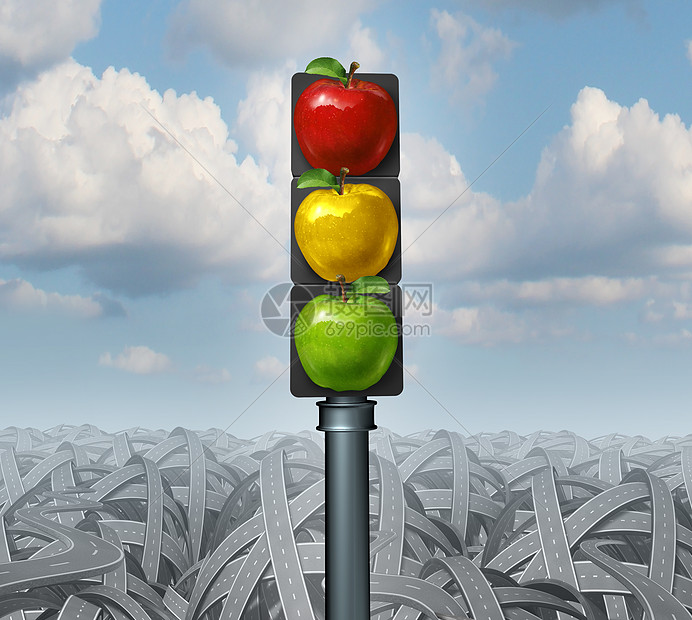 红绿灯苹果创意图图片