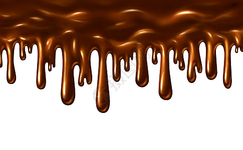 巧克力液体融化倾泻与滴糖棕色糖浆隔离白色背景上食品元素的象征图片