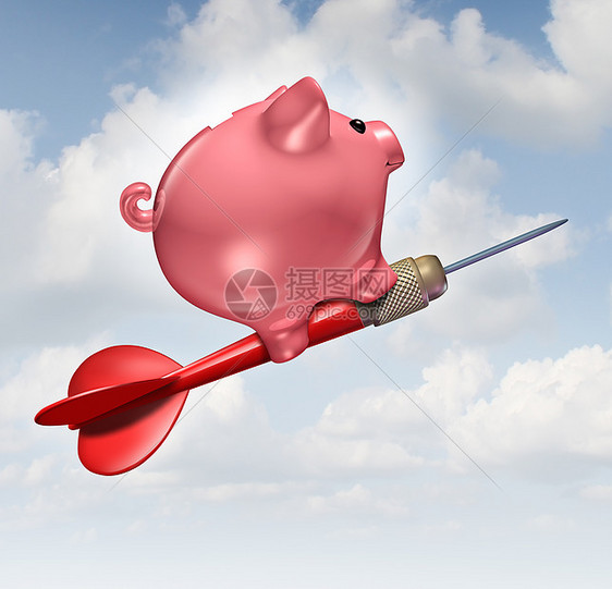预算目标财务建议业务个储蓄罐字符骑着红色省道财务成功的象征,管理财务储蓄图片
