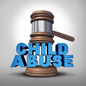虐待儿童的儿童的刑事虐待象征着司法法官的木槌木槌,这些词代表了忽视侵害儿童的犯罪行为图片