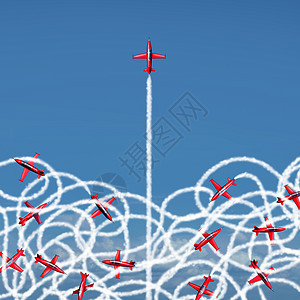 喷气式飞机商业象征混乱的管理理念图片