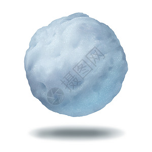 雪球图标个漂浮抛出的冰冻冬季冰晶球体物体,孤立白色背景上,投下阴影寒冷天气季节乐趣活动的象征图片