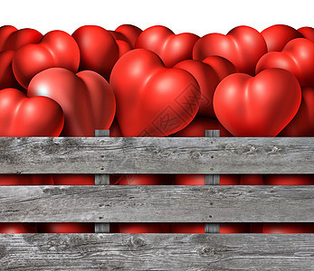 爱情季节象征红色维度的心个乡村木箱象征瓦伦丁日日,浪漫的关系的约会婚姻图片