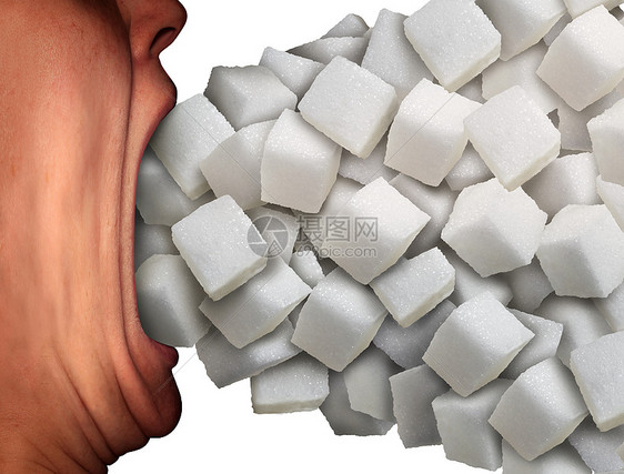张大嘴巴吃白糖创意图图片