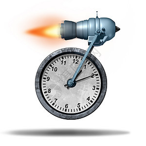 快速时间业务截止日期的,个时钟被火箭发动机运输,个速度隐喻,以增加更快的服务加快生产力图片