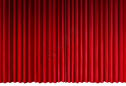 窗帘象为红色天鹅绒窗帘,代表戏剧娱乐活动舞台孤立白色背景三维插图图片