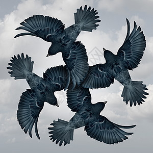 家庭圈象征着群协调序的飞鸟,把翅膀连接,友谊支持的信任隐喻,张照片的现实插图图片