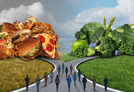 社会饮食选择健康生活方式困境群人决定选择健康健康的饮食个公共健身与三维插图元素图片