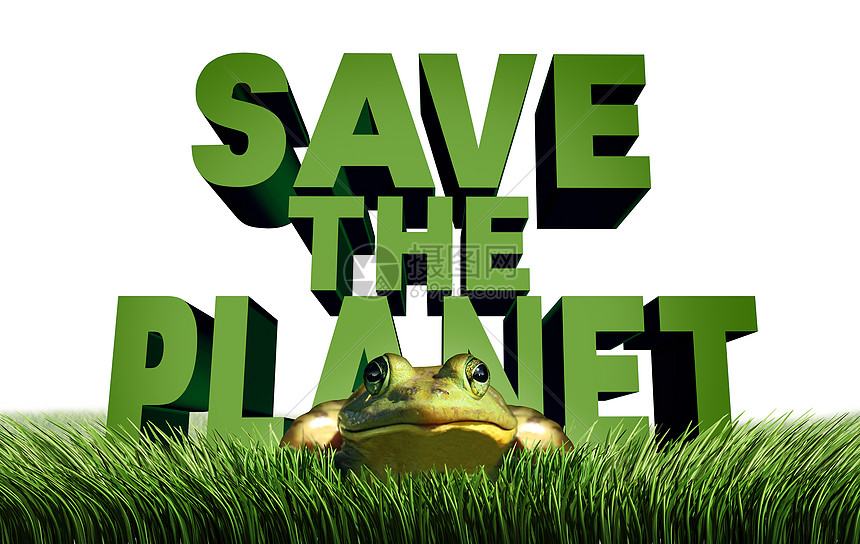 保存行星生态保护环境信息文本与格力生态友好青蛙危险中自然安全隐喻与三维插图元素图片