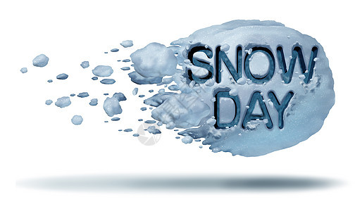 雪天天气符号个飞雪球,文字浮雕冻结的冰晶,个趣的冬季活动与3D插图元素图片