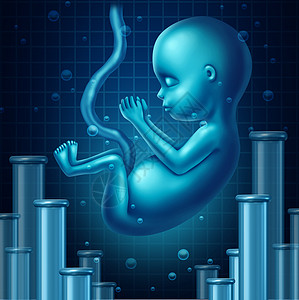 生育科学生殖医学符号医学研究图标人类胎儿实验信标试管璃容器医学生物技术与三维插图元素图片