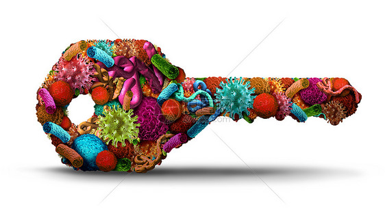 疾病治疗关键疾病细胞癌症病细菌的显微生物学,被塑造为医学研究开发的象征,三维插图的发现图片