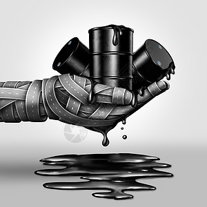肮脏的燃料个原油桶泄漏石油泄漏,因为街道塑造了个人的手三维插图图片