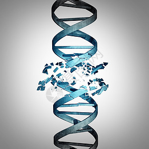 受损的DNA基因突变生物技术个双螺旋链,损害个医学符号的基因染色体问题个三维插图图片