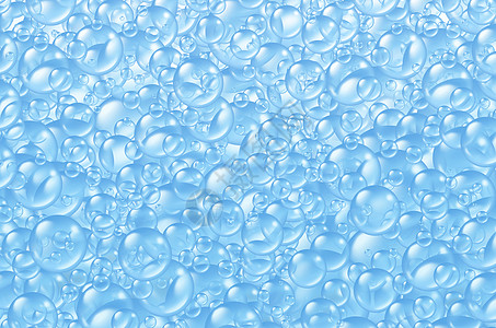 气泡背景与透明浴皂肥皂泡沫球许多圆形大小浮动干净的蓝色象征的洗涤浴缸新鲜三维插图风格背景图片