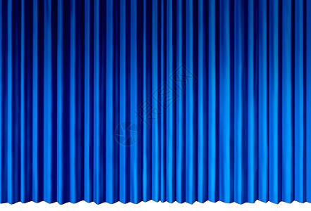 蓝色窗帘的象靛蓝的凉爽天鹅绒窗帘,代表戏剧娱乐活动舞台孤立白色背景三维插图图片