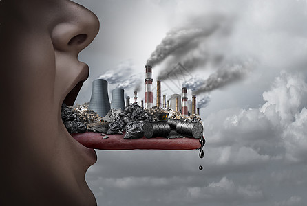 人体内污染物食用污染物种张嘴摄入工业素与三维插图元素背景图片