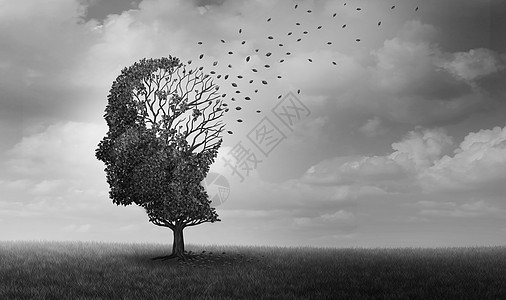 阿尔茨海默病种神经病理学记忆丧失,由于大脑退化衰退种超现实的医学神经病学疾病图片