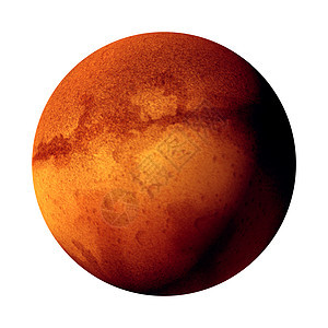 火星红色行星白色背景上的三维插图火星行星图片
