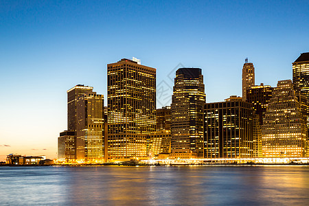 纽约市曼哈顿天际线黄昏布鲁克林城市景观高清图片素材