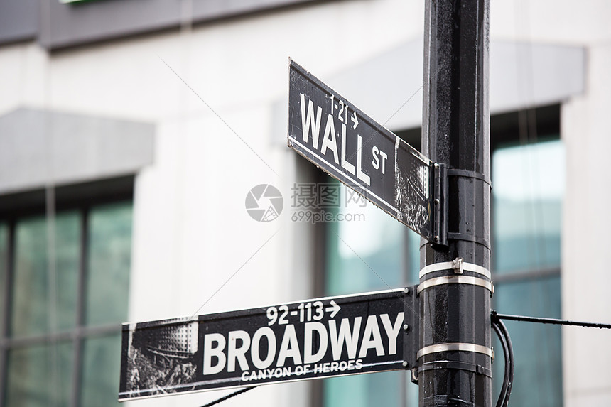 纽约的华尔街百老汇标志图片