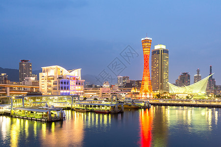 日本关西神户塔天线港口背景图片