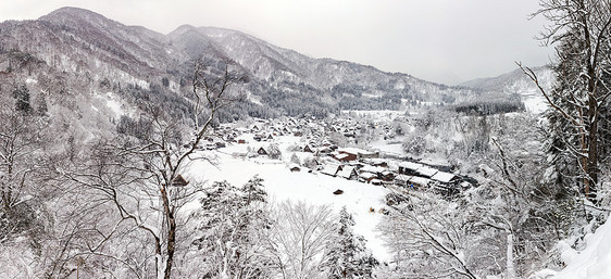 空中西拉卡瓦戈全景冬季雪吉夫楚布日本图片