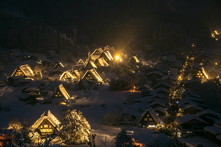 西拉卡瓦戈与降雪日本岐阜布日本图片