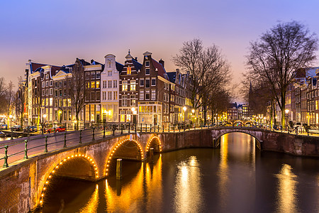 阿姆斯特丹运河西侧黄昏纳瑟兰图片