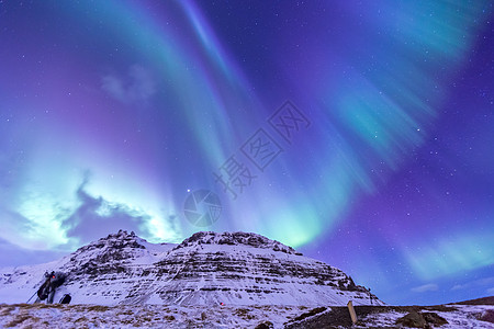 冰岛Kirkjufell北极光中心图片