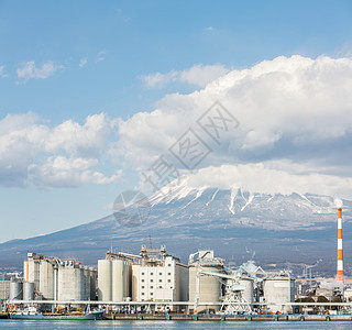 富士山日本工业工厂静冈县全景图片