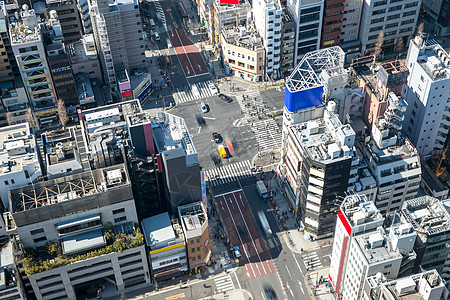 鸟瞰东京天际线市中心城市景观日本图片